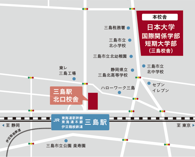 三島駅からのアクセスマップ